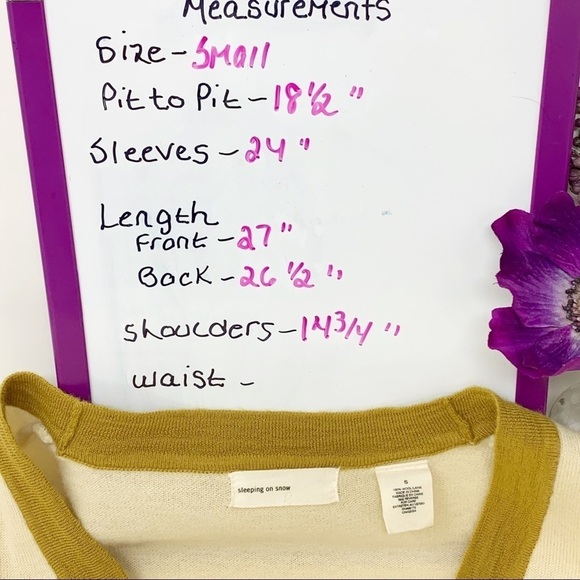 Anthropologie Sleeping on Snow Wool Ivory Embellished Cardigan Sweater Pockets S - Picture 8 of 11